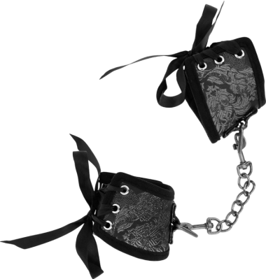 Bondage δεσμά από δερματίνη σε μαύρο χρώμα, μήκους 25 εκ.