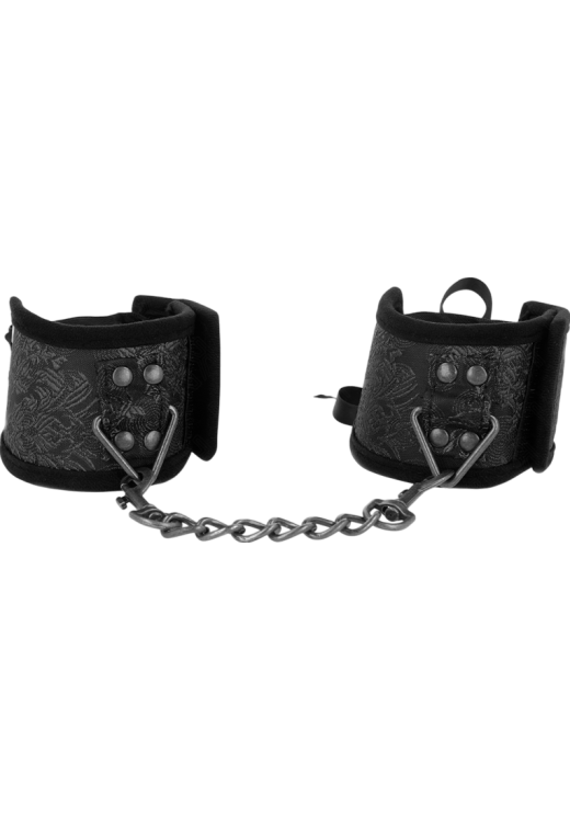 Bondage δεσμά από δερματίνη σε μαύρο χρώμα, μήκους 25 εκ.