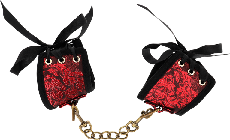 Bondage δεσμά από δερματίνη σε κόκκινο χρώμα, μήκους 25 εκ.