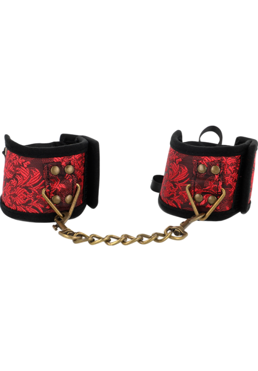 Bondage δεσμά από δερματίνη σε κόκκινο χρώμα, μήκους 25 εκ.