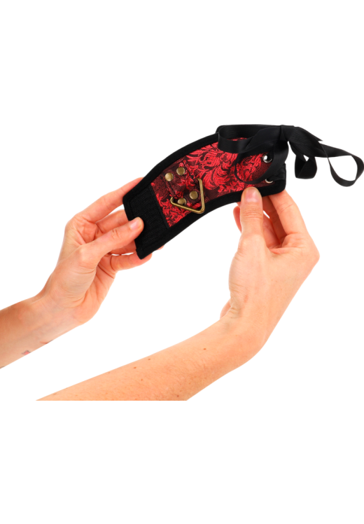 Bondage δεσμά από δερματίνη σε κόκκινο χρώμα, μήκους 25 εκ.