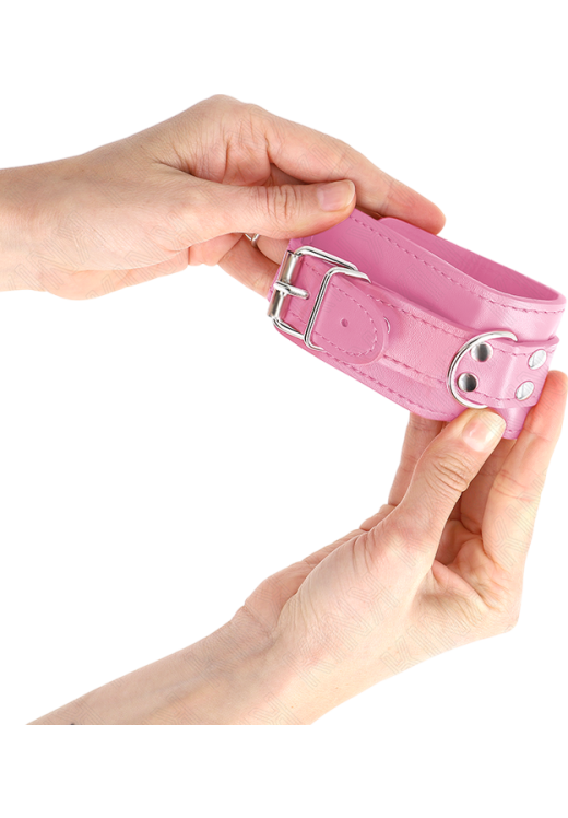 Bondage δεσμά από δερματίνη σε ροζ χρώμα, μήκους 25 εκ.