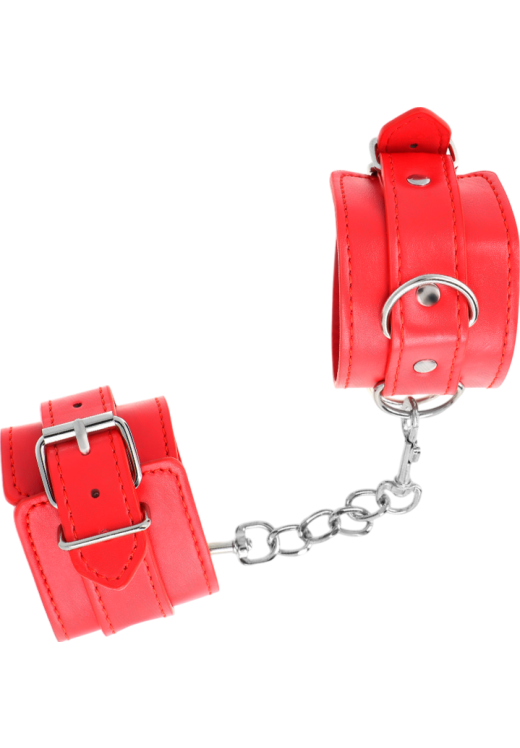 Bondage δεσμά από δερματίνη σε κόκκινο χρώμα