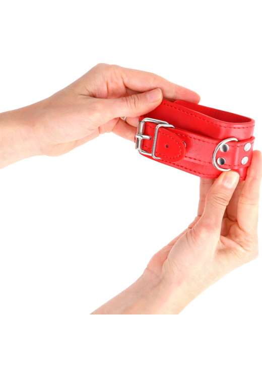Bondage δεσμά από δερματίνη σε κόκκινο χρώμα