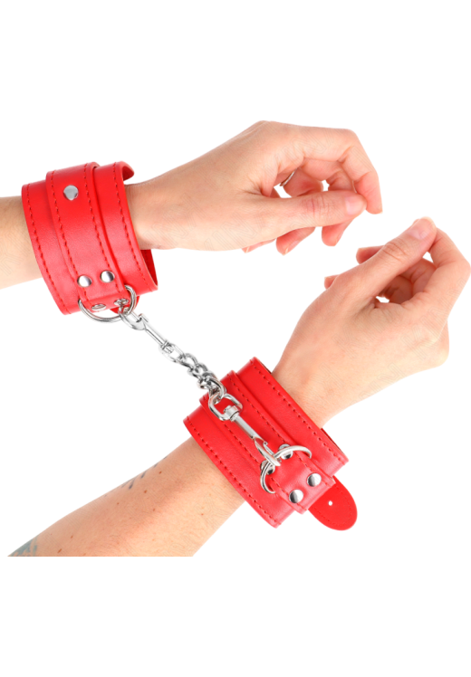 Bondage δεσμά από δερματίνη σε κόκκινο χρώμα