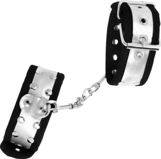 Bondage δεσμά από δερματίνη σε ασημί χρώμα, μήκους 25 εκ.