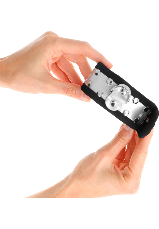 Bondage δεσμά από δερματίνη σε ασημί χρώμα, μήκους 25 εκ.