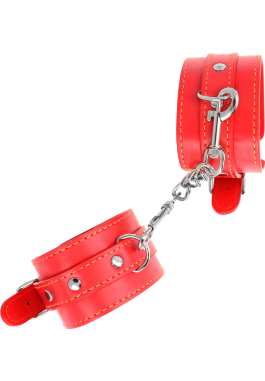 Bondage δεσμά από δερματίνη σε κόκκινο χρώμα