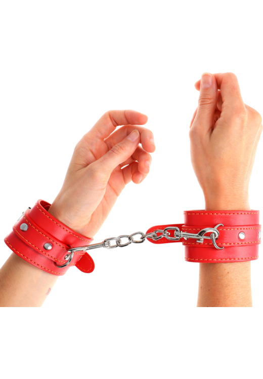 Bondage δεσμά από δερματίνη σε κόκκινο χρώμα