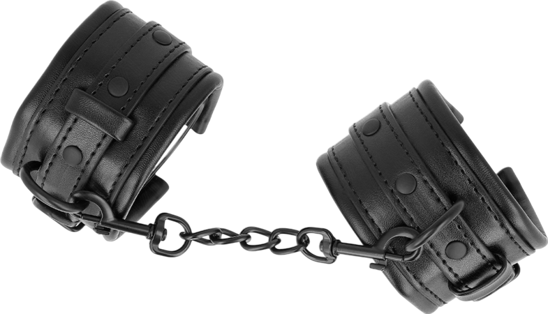 Bondage δεσμά από δερματίνη σε μαύρο χρώμα