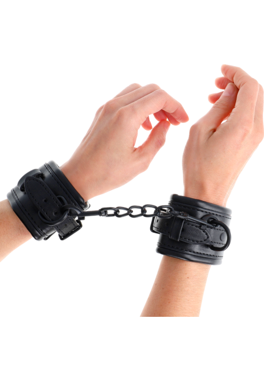 Bondage δεσμά από δερματίνη σε μαύρο χρώμα