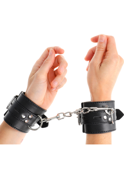 Bondage δεσμά από δερματίνη σε μαύρο χρώμα