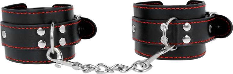 Bondage δεσμά από δερματίνη σε μαύρο χρώμα