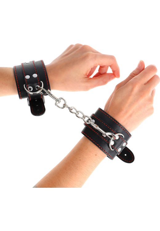 Bondage δεσμά από δερματίνη σε μαύρο χρώμα