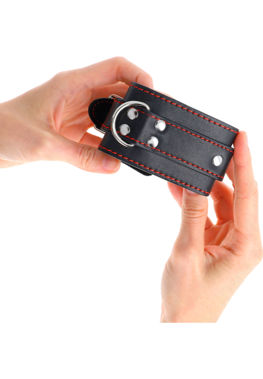 Bondage δεσμά από δερματίνη σε μαύρο χρώμα