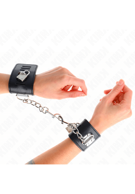 Bondage δεσμά από δερματίνη σε μαύρο χρώμα