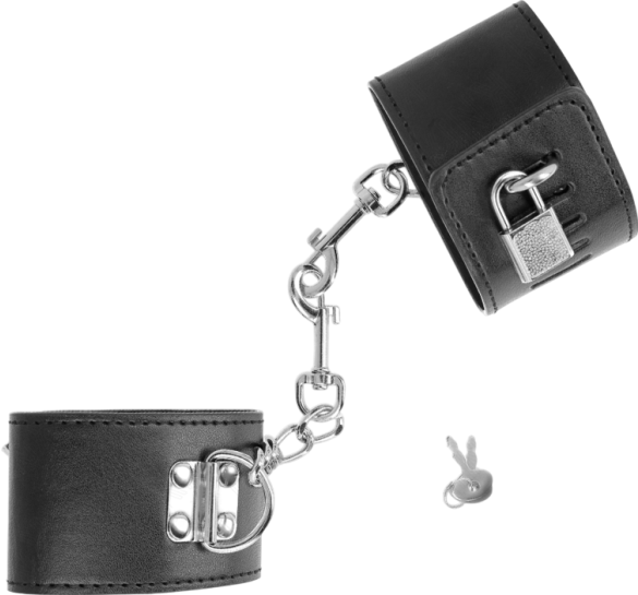 Bondage δεσμά από δερματίνη σε μαύρο χρώμα