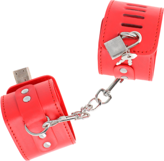 Bondage δεσμά από δερματίνη σε κόκκινο χρώμα