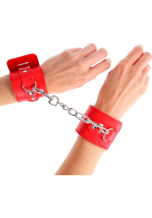 Bondage δεσμά από δερματίνη σε κόκκινο χρώμα