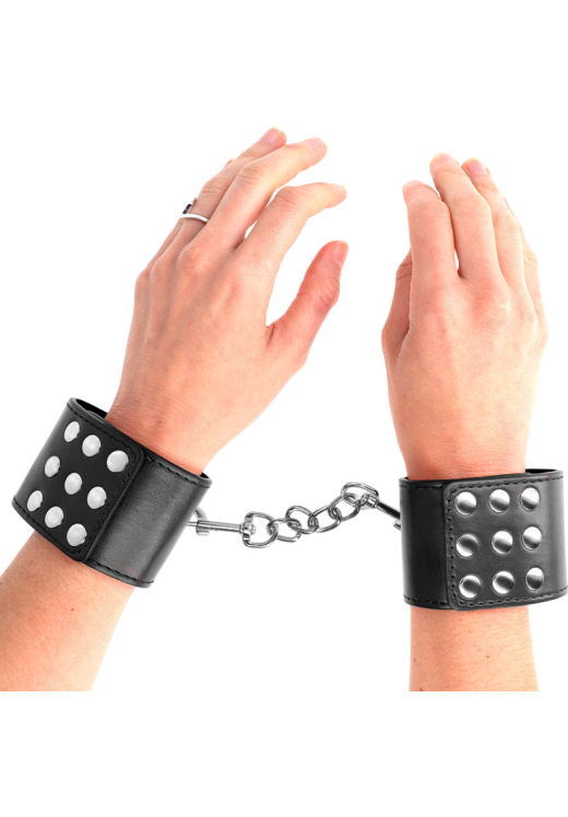 Bondage δεσμά από δερματίνη σε μαύρο χρώμα