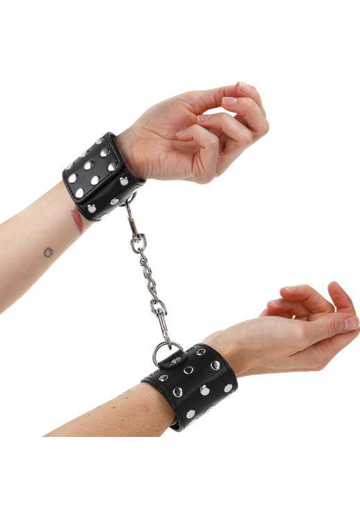 Bondage δεσμά από δερματίνη σε μαύρο χρώμα