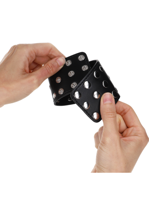 Bondage δεσμά από δερματίνη σε μαύρο χρώμα