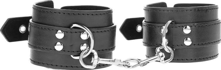 Bondage δεσμά από δερματίνη σε μαύρο χρώμα