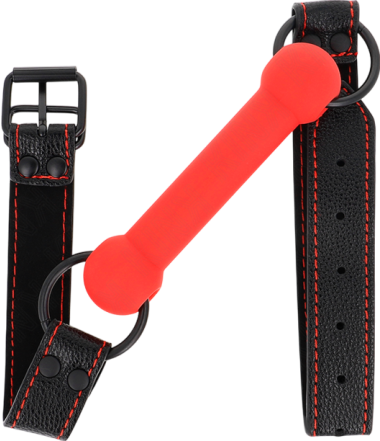 Φίμωτρο από δερματίνη σε κόκκινο χρώμα, μήκους 60 εκ.