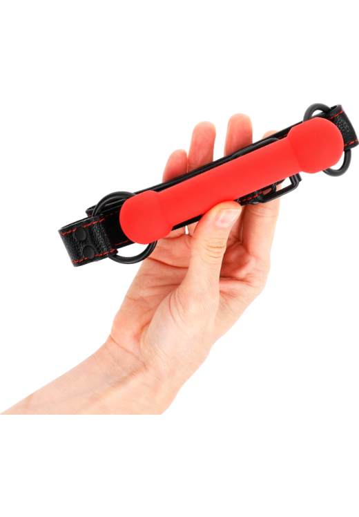 Φίμωτρο από δερματίνη σε κόκκινο χρώμα, μήκους 60 εκ.