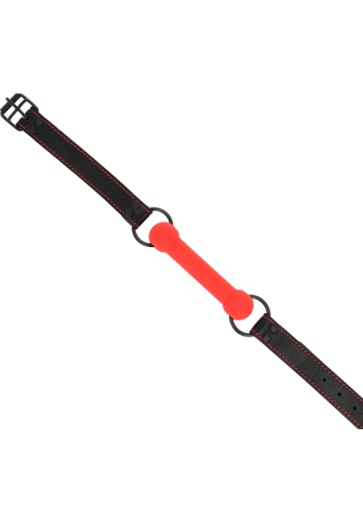 Φίμωτρο από δερματίνη σε κόκκινο χρώμα, μήκους 60 εκ.