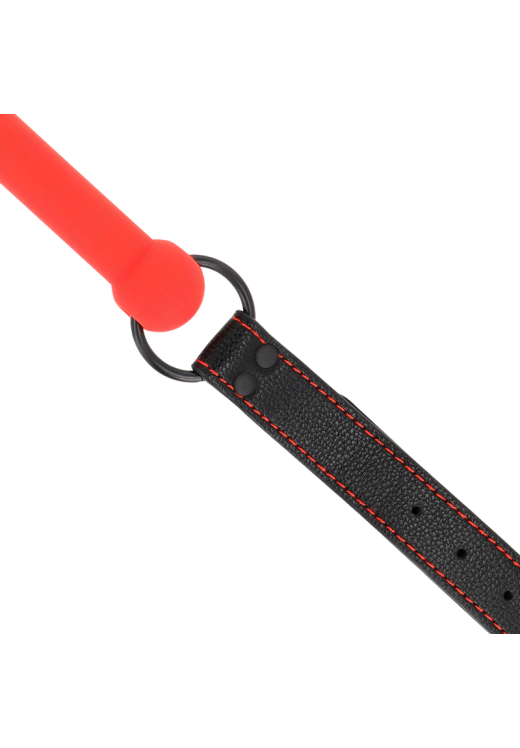 Φίμωτρο από δερματίνη σε κόκκινο χρώμα, μήκους 60 εκ.