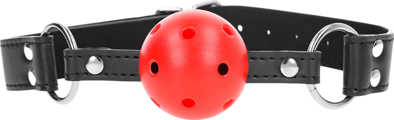 Φίμωτρο από δερματίνη σε κόκκινο χρώμα, μήκους 62 εκ.