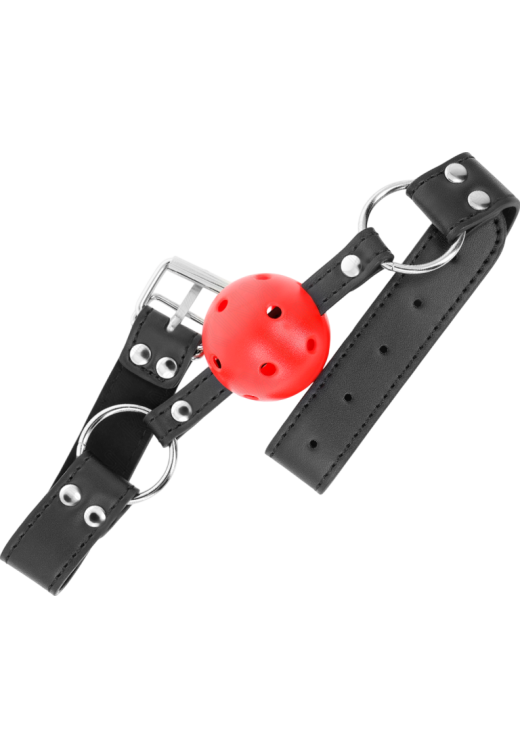 Φίμωτρο από δερματίνη σε κόκκινο χρώμα, μήκους 62 εκ.