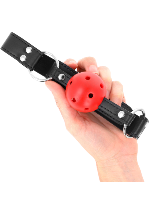 Φίμωτρο από δερματίνη σε κόκκινο χρώμα, μήκους 62 εκ.