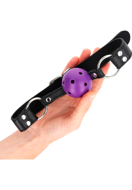 Φίμωτρο από δερματίνη σε μοβ χρώμα, μήκους 62 εκ.