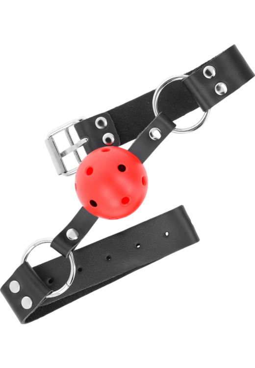 Φίμωτρο από δερματίνη σε κόκκινο χρώμα, μήκους 62 εκ.