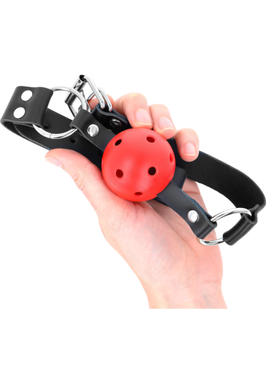 Φίμωτρο από δερματίνη σε κόκκινο χρώμα, μήκους 62 εκ.