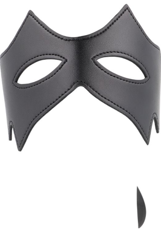 Μάσκα προσώπου από δερματίνη σε μαύρο χρώμα