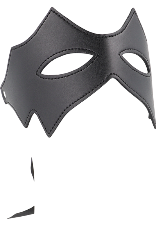 Μάσκα προσώπου από δερματίνη σε μαύρο χρώμα