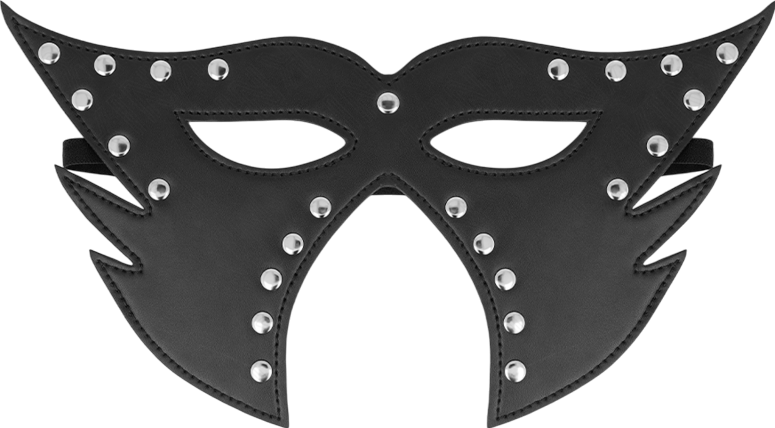 Μάσκα προσώπου από δερματίνη σε μαύρο χρώμα