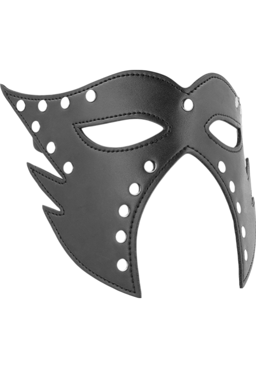Μάσκα προσώπου από δερματίνη σε μαύρο χρώμα