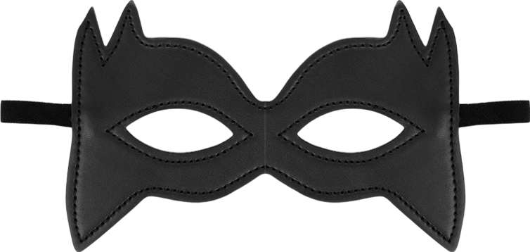 Μάσκα προσώπου από δερματίνη σε μαύρο χρώμα, μήκους 22 εκ.