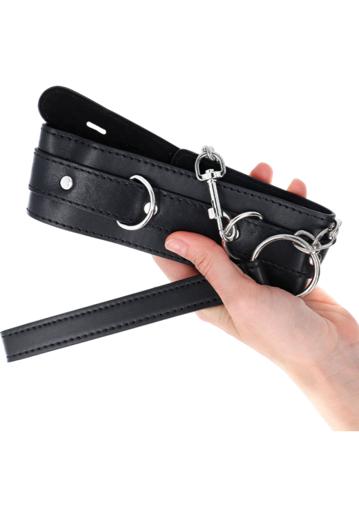 Κολάρο από δερματίνη σε μαύρο χρώμα