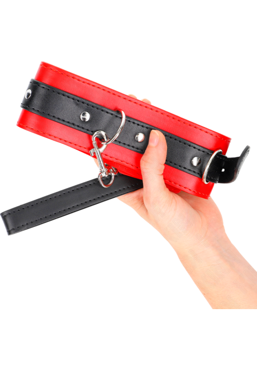 Κολάρο από δερματίνη σε κόκκινο χρώμα