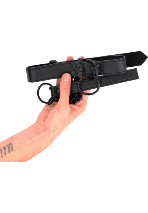 Κολάρο από δερματίνη σε μαύρο χρώμα