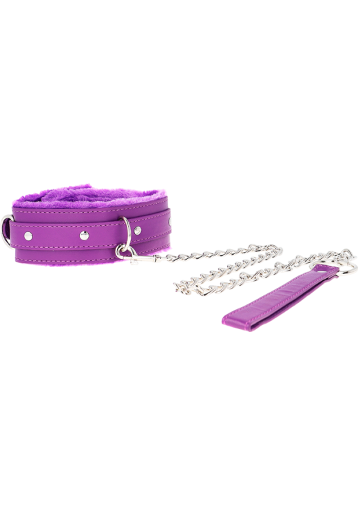 Κολάρο από δερματίνη σε μοβ χρώμα