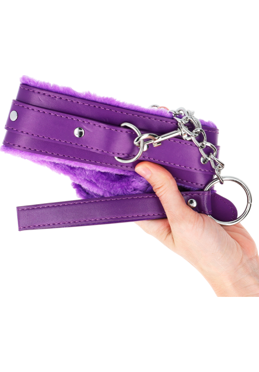 Κολάρο από δερματίνη σε μοβ χρώμα