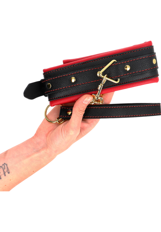 Κολάρο από δερματίνη σε κόκκινο χρώμα