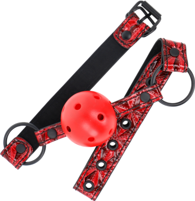 Φίμωτρο από δερματίνη σε κόκκινο χρώμα, μήκους 62 εκ.