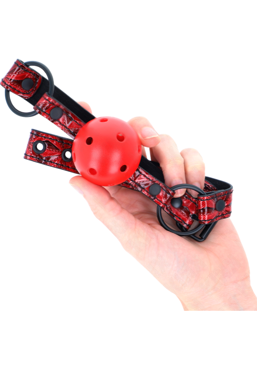 Φίμωτρο από δερματίνη σε κόκκινο χρώμα, μήκους 62 εκ.